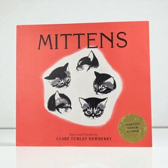 Vintage 1998 Mittens Book by Clare Turley Newberry, Caldecott Honor, Hardcover Children's Book, Cat Lover Gift