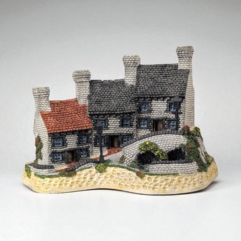 1987 David Winter Miners Row, The Midland Collections, English Village Sculpture, Vintage Collectible, Gift for Collector