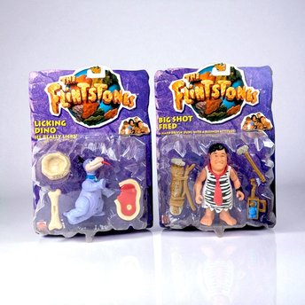 Mattel Flintstones Toy Set, Licking Dino & Big Shot Fred, New in Package, Vintage Flintstones Collectibles