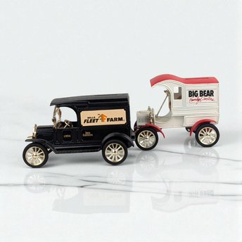 Vintage Diecast Banks - ERTL Big Bear & Fleet Farm Trucks - With Boxes
