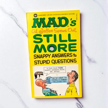 Mad Magazine, Al Jaffee, Snappy Answers to Stupid Questions, Humor Book, 1988, Paperback Book, Collectible Book, Gag Gift, Stocking Stuffer