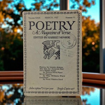Vintage 1927 Poetry Magazine, Harriet Monroe Editor, Early 20th Century Verse, Literary Collectible, Gift for Poet