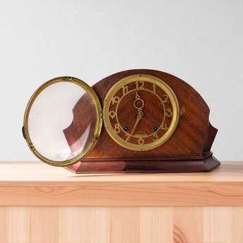 Vintage Seth Thomas Mantel Clock, Wood Case Console Clock, Non-Working Vintage Clock with Key, Home Decor