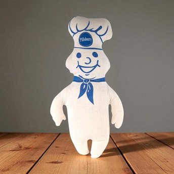 Vintage Pillsbury Doughboy Plush Toy, Collectible Advertising Mascot, Kitchen Decor, Nostalgic Gift