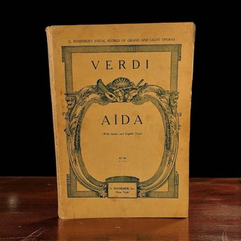 Vintage Giuseppe Verdi Aida Opera Music Book, G. Schirmer, Vocal Score, Italian & English, Gift for Opera Lover, Music Collector