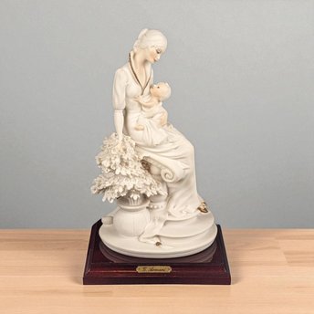 Vintage Capodimonte Maternity Statue by Armani: 1980s Italian Porcelain Art