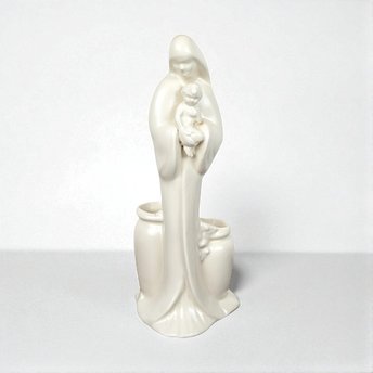 Vintage Haeger Pottery Madonna with Child Planter, White Ceramic Planter, Religious Figurine, Mid-Century Modern Decor