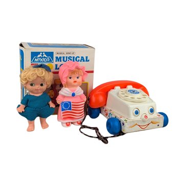 Vintage Toy Lot, Fisher Price Chatterphone, Musical Train, Betsy Ross Doll, Collectible Toys, Children's Toys, 1960s Toys, 1970s Toys
