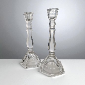 Vintage Tiffany & Co. Crystal Hampton Candlesticks | Pair of Crystal Candle Holders | Elegant Home Decor | Wedding Gift | Anniversary Gift