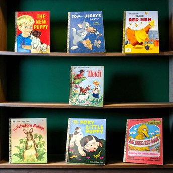 Vintage Little Golden Book Lot, Pokey Little Puppy, Velveteen Rabbit, Big Bird, Heidi, Children's Books, Collectible Books