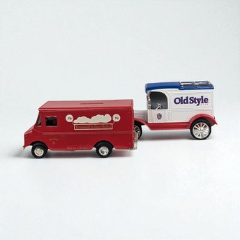 Vintage Diecast Banks - ERTL Jim Beam & Old Style Trucks - With Boxes