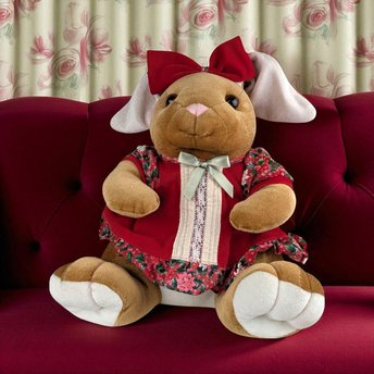 Vintage Velveteen Rabbit Plush: 1985 Commonwealth Christmas Bunny