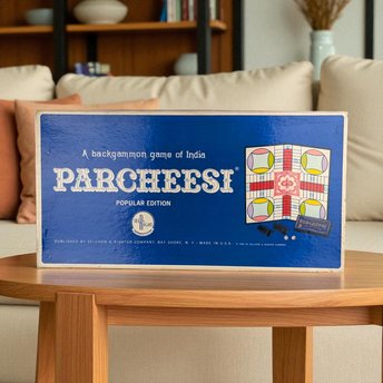 1959 Selchow & Righter Parcheesi Game, Complete Vintage Board Game, Family Fun, Classic Indian Game, Collectible Board Game