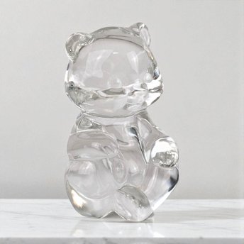 Vintage Fenton Clear Glass Bear Figurine, Crystal Bear, Collectible Figurine, Glass Animal, Home Decor, Paperweight, Gift for Bear Lover