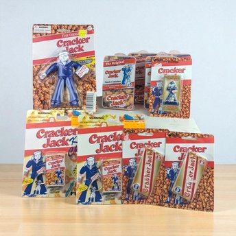 Vintage Cracker Jack Lot, Snack Containers, Bendable Toy, Refrigerator Magnets, Keychains, Collectible Toys, Nostalgic Gifts, Retro Novelty