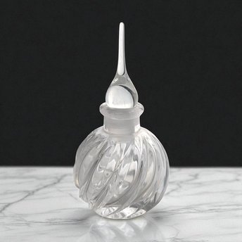 Vintage Swirled Glass Perfume Bottle: Vanity Decor, Collectible