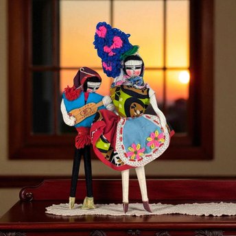 Vintage Portuguese Handmade Dolls, Folk Art Dolls, Couple Dolls, Textile Art, Collectible Dolls, Unique Gift, Home Decor
