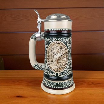 1978 Avon "The Strike" Rainbow Trout Sporting Stein, Vintage Beer Stein, Fishing Collectible, Decanter, Man Cave Decor, Fisherman Gift