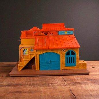 1982 Fisher Price Western Town Building, Vintage Toy Playset Structure, Collectible Toy Town, Imaginative Play Gift