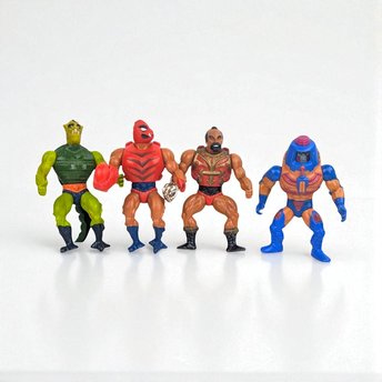 Vintage Masters of the Universe Action Figures, Man-E-Faces, Whiplash, Jitsu, Clawful, 1980s MOTU Toys, Collectible Figures