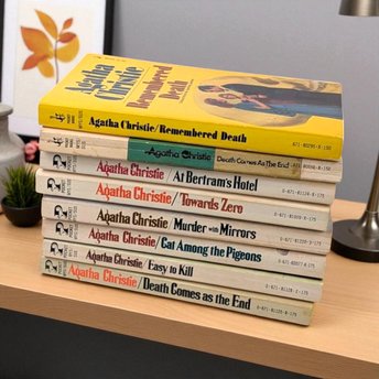 Vintage Agatha Christie Softcover Book Set 7 Mystery Novels Reader Gift