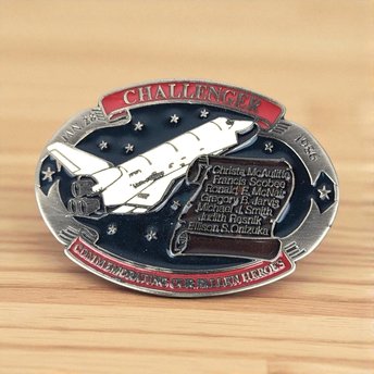 Vintage Space Shuttle Challenger Brass Belt Buckle | NASA Memorabilia | Space Shuttle Collectible | 1986