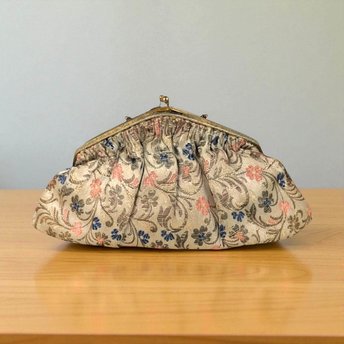 Vintage Floral Carpet Bag, Small Handbag with Mirror, Tapestry Purse, Victorian Style Bag, Gift for Her