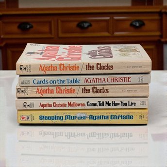 Vintage Agatha Christie Paperback Set, 4 Mystery Novels, Collectible Crime Fiction, Gift for Reader, Paperback Books