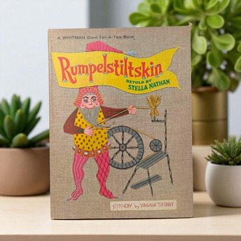 1968 Rumpelstiltskin Hardcover, Stella Nathan Retelling, Vintage Whitman Book, Illustrated Fairy Tale, Children's Story