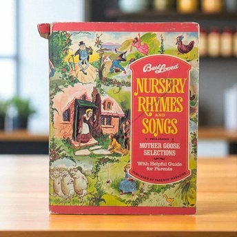 Vintage 1973 Nursery Rhymes and Songs Book Mother Goose Illustrated Children's Storybook Gift for Kids Nostalgic Childhood Decor