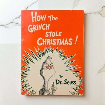 Vintage 1985 How the Grinch Stole Christmas Book, Dr. Seuss Softcover, Holiday Story, Gift for Children