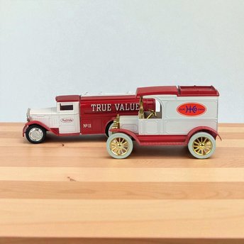 Vintage Hardware Store Diecast Banks - True Value - Our Own - Ford & Diamond T Trucks