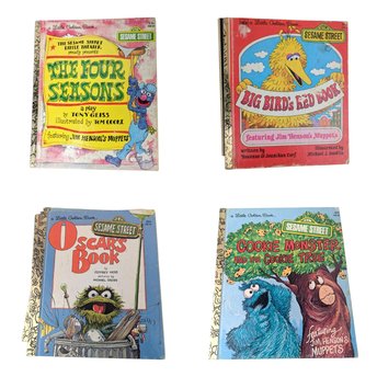 Vintage Sesame Street Little Golden Book Lot, Big Bird, Oscar, Cookie Monster, Four Seasons, Children's Books, Collectible Books
