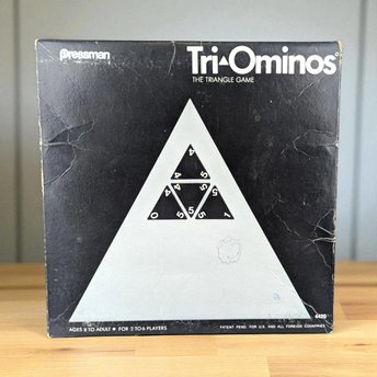 Vintage Tri-Ominos Game, The Triangle Game by Pressman, Complete with Instructions, Strategy Game, Family Game Night