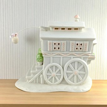 Dept 56 Snowbunnies "My Woodland Wagon": Vintage 1995 Lighted Easter Figurine