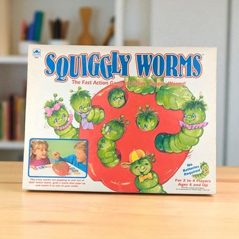 Vintage 1991 Squiggly Worms Game: Golden Complete Kids Board Game
