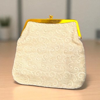 Vintage Beaded Clutch Purse: 1950s Gold Frame Evening Bag