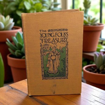 Antique 1909 Young Folks' Treasury: Illustrated Children's Literature Collection