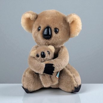 Vintage 1978 Dakin Koala Plush with Baby: Mama & Baby Stuffed Animal