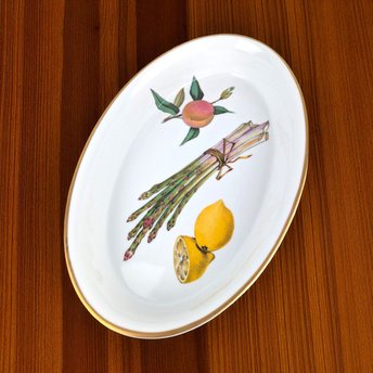 Vintage Royal Worcester Evesham Gold Baking Dish: 1961 English Porcelain Casserole