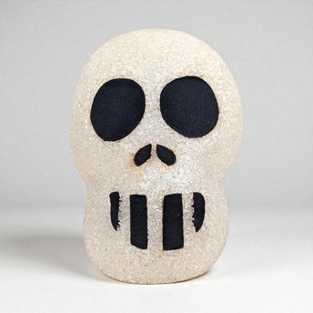 Vintage Melted Plastic Popcorn Skull Light: Retro Halloween Decor