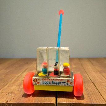 Vintage 1969 Fisher-Price Happy Hoppers Push Toy: Collectible Baby Toy
