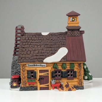 Dept 56 Sleepy Hollow School: 1990 New England Village Lighted Porcelain House