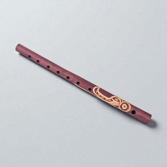 Vintage Hand Carved Andean Quena Flute: Peruvian Folk Art Musical Instrument