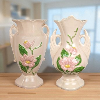 Vintage Hull Pink Magnolia Art Pottery Vase: Choice of 12.5" H-16 or H-18