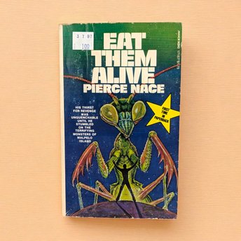 Vintage 1977 Eat Them Alive Paperback, Pierce Nace Horror Novel, Giant Insect Monster Book, 70s Pulp Creature Feature, Manor Books