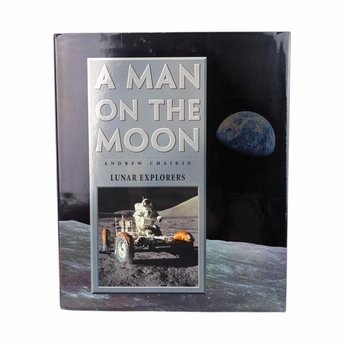 Vintage A Man on the Moon Lunar Explorers by Andrew Chaikin, 1999 Hardcover, NASA Apollo Missions Coffee Table Book, Space Race History Gift