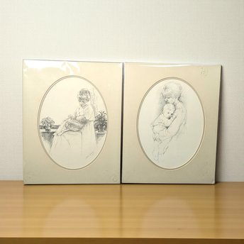 1975 Sharon Johnson Mother and Child Prints: Vintage Nursery Wall Art, Set of 2