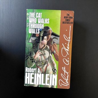 Vintage 1985 The Cat Who Walks Through Walls by Robert Heinlein Paperback, Science Fiction Novel, 80s Space Opera, Gift for Sci-Fi Fan