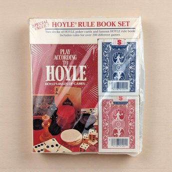 1993 Hoyle Game Rule Book Set: NOS Playing Cards and Guide, Vintage Poker Night Kit